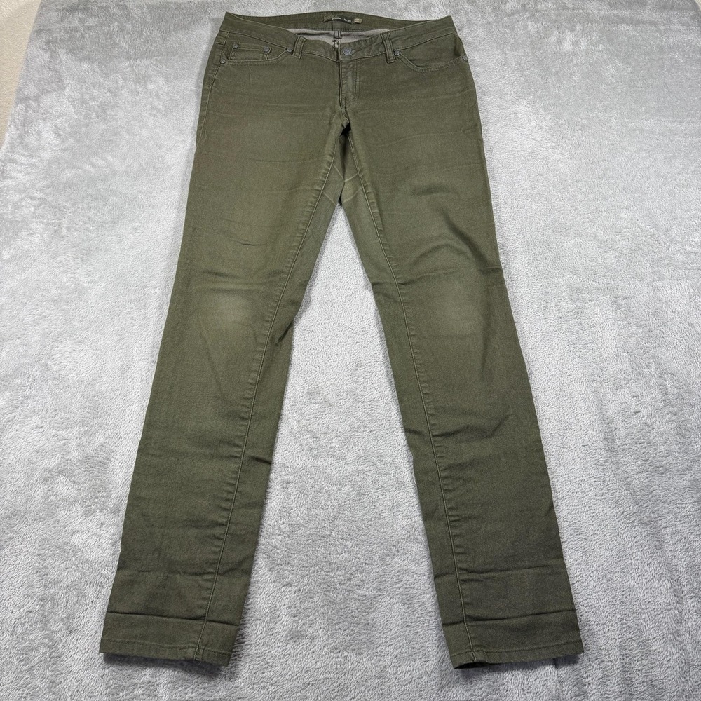 PrAna Jeans Womens 10/30 Green Skinny Slim Stretch Denim Pants‎ Casual Everyday